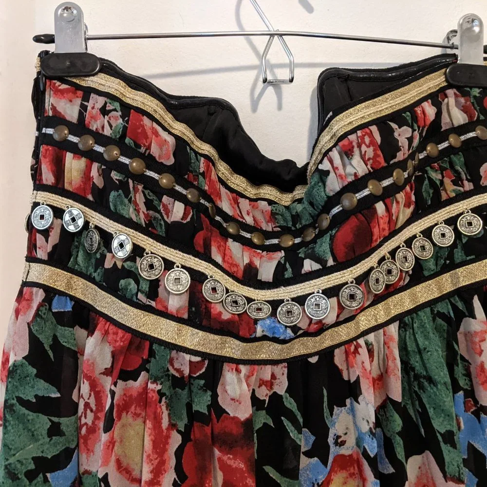 Boho Coin Detail Floral Maxi Dress - Picture 3 of 6